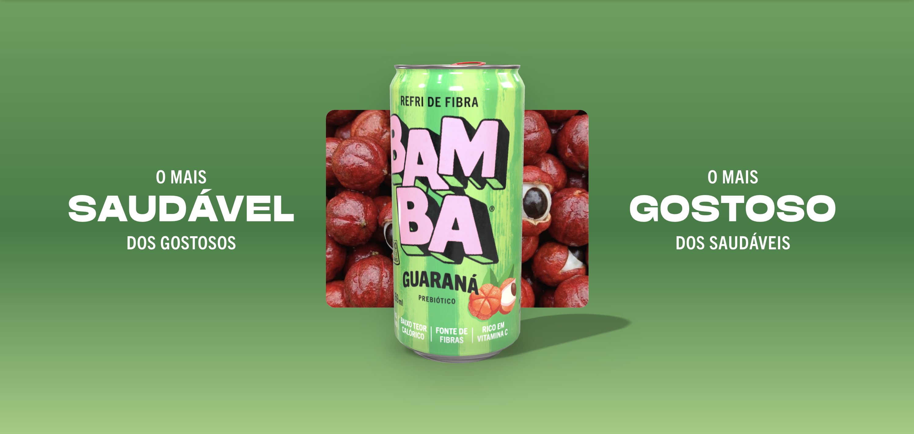 Guaraná flavor showcase section on the homepage