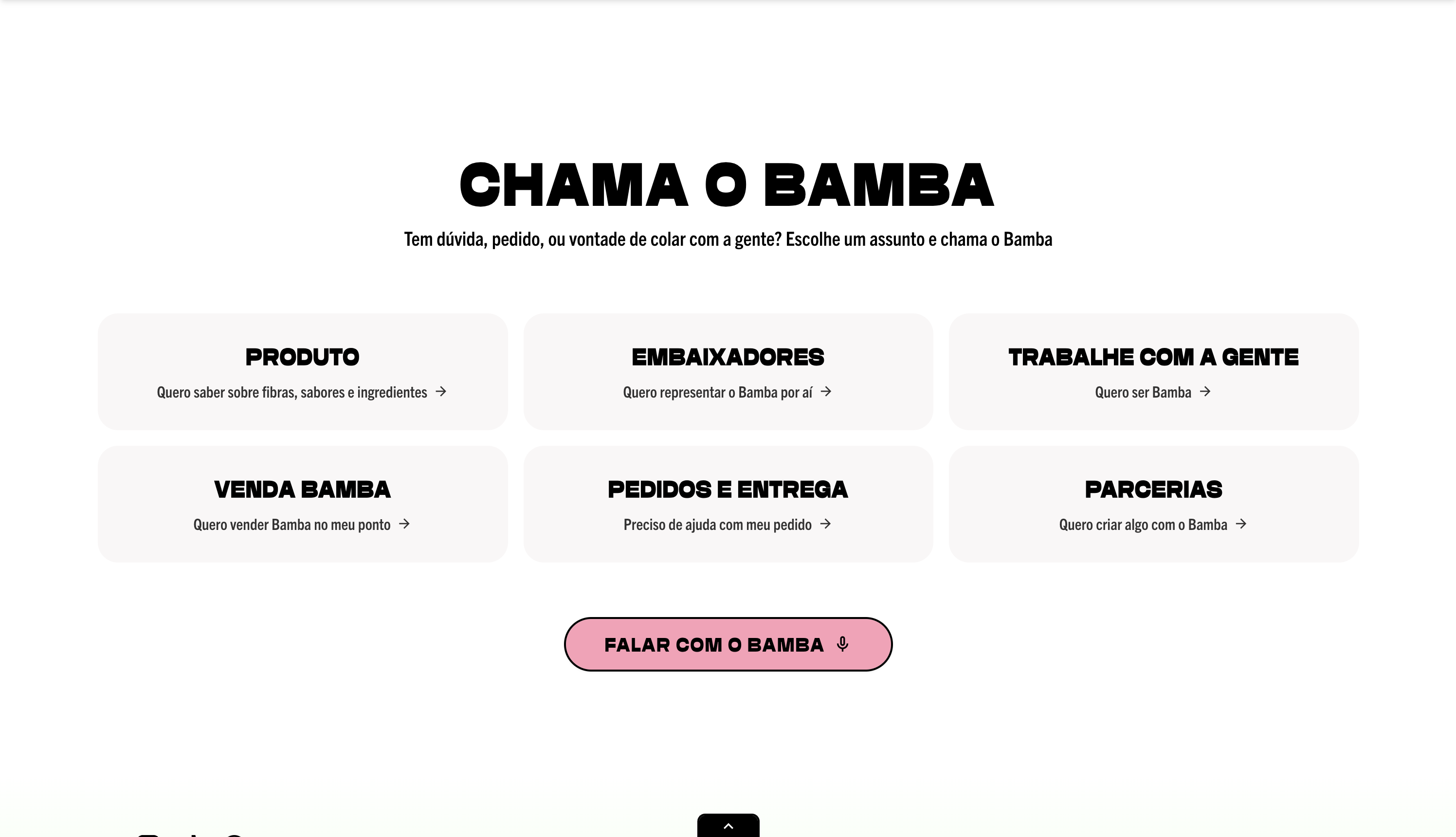 Customer help and contact topics section