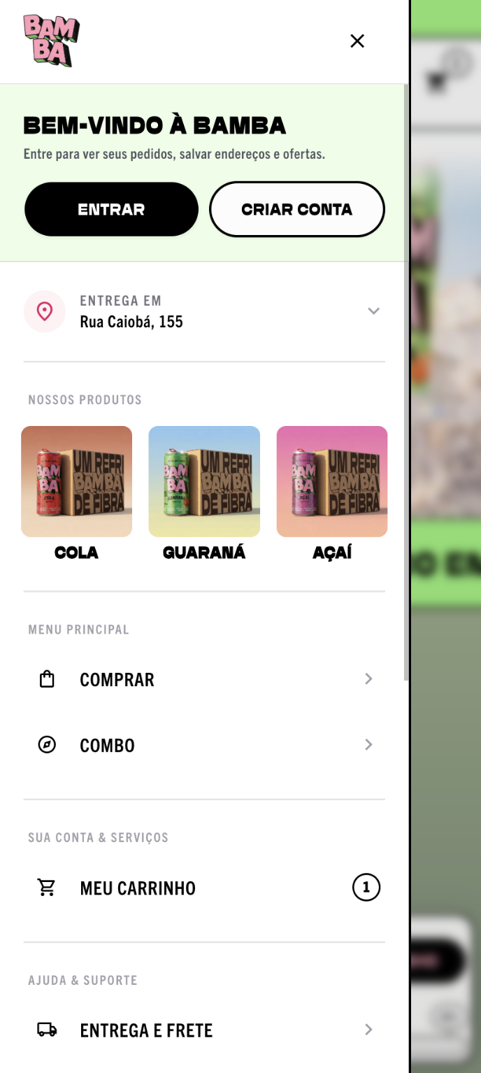 Mobile navigation menu drawer