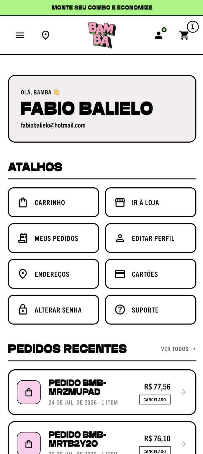 Mobile customer profile and order history