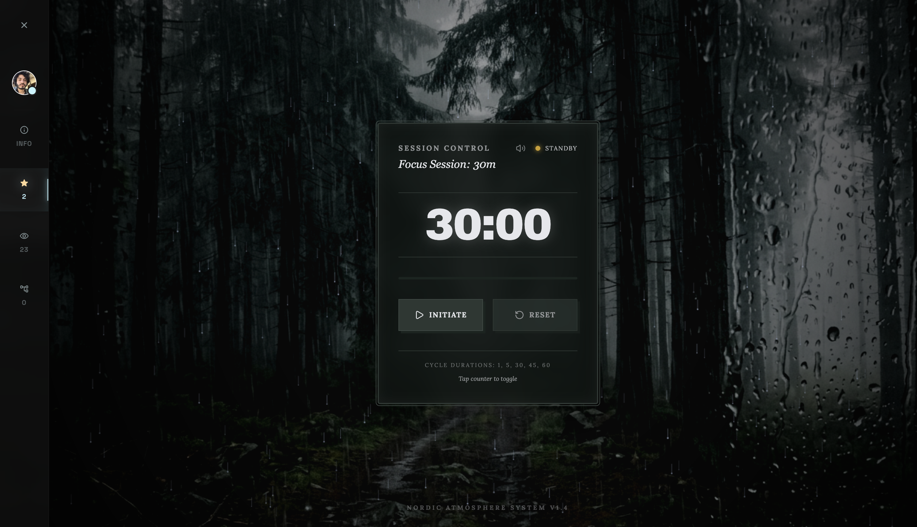Generated Pomodoro timer weblamp running fullscreen in Wasm sandbox